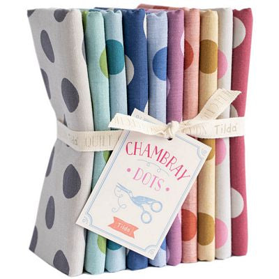 Tilda Chambray Dots Fat Quarter Bundle - 10 Pieces