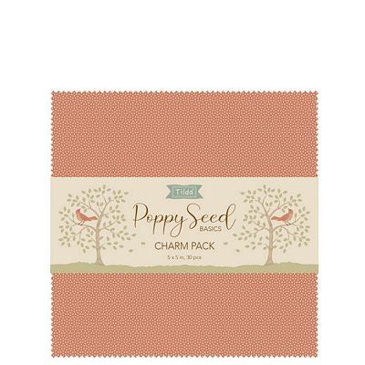 Tilda Poppy Seed Charm Pack - 5” Squares, 30 Pieces